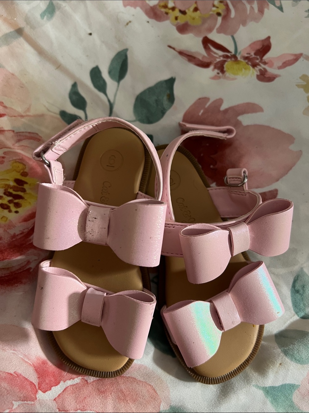 Girls Pink Bow cat and jack Sandals - Kids Shoes